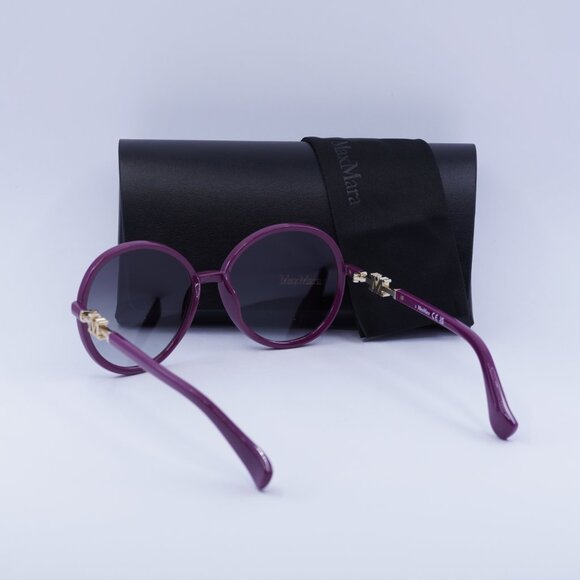 MaxMara EMME15 MM0065 75B Round Sunglasses - Fuxia/Smoke Gradient - Picture 3 of 11